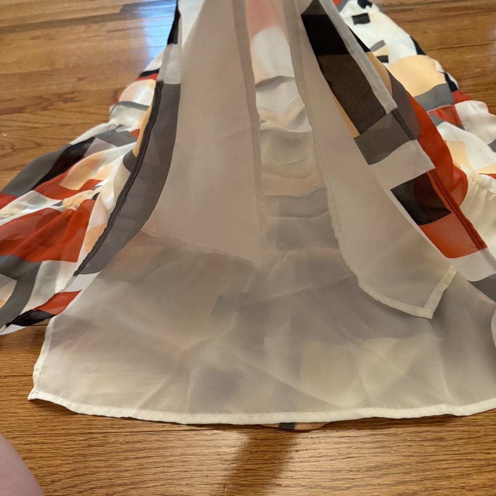 Basque Geometric Print Halter Midi Sundress - Picture 15 of 16